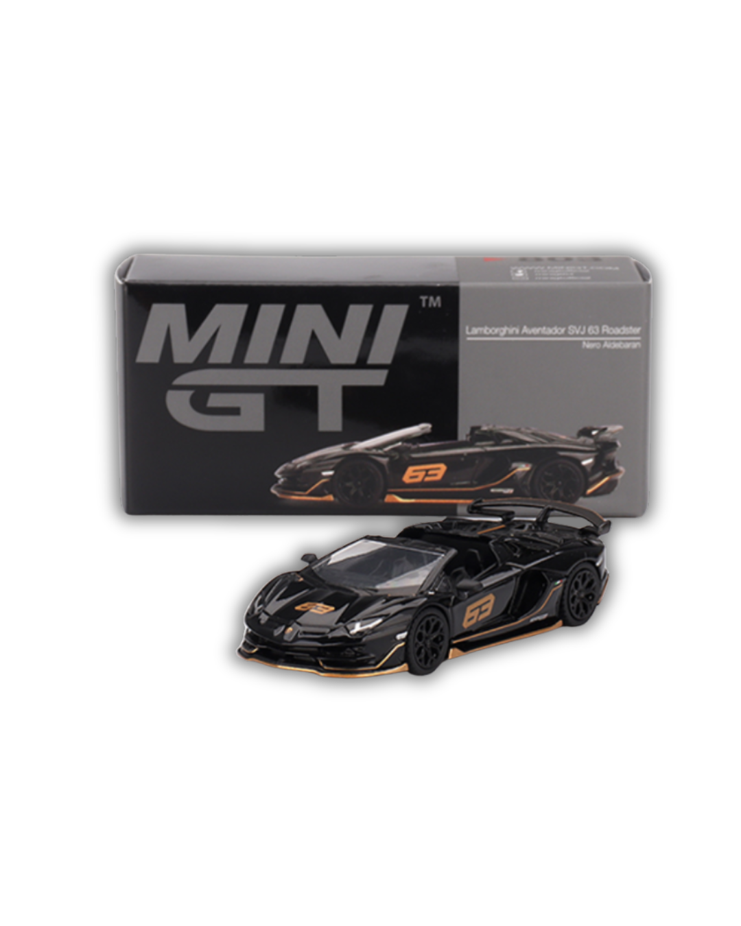 Mini GT - Lamborghini Aventador SVJ 63 Roadster Nero Aldebaran