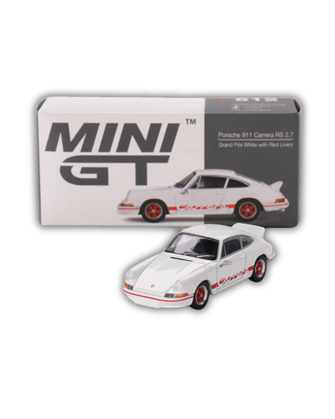 Mini GT - Porsche 911 Carrera RS 2.7 Grand Prix White with Red Livery